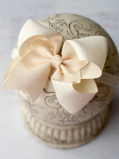 Hair Bow Classic Grosgrain - Satin Headband - 4.5"
