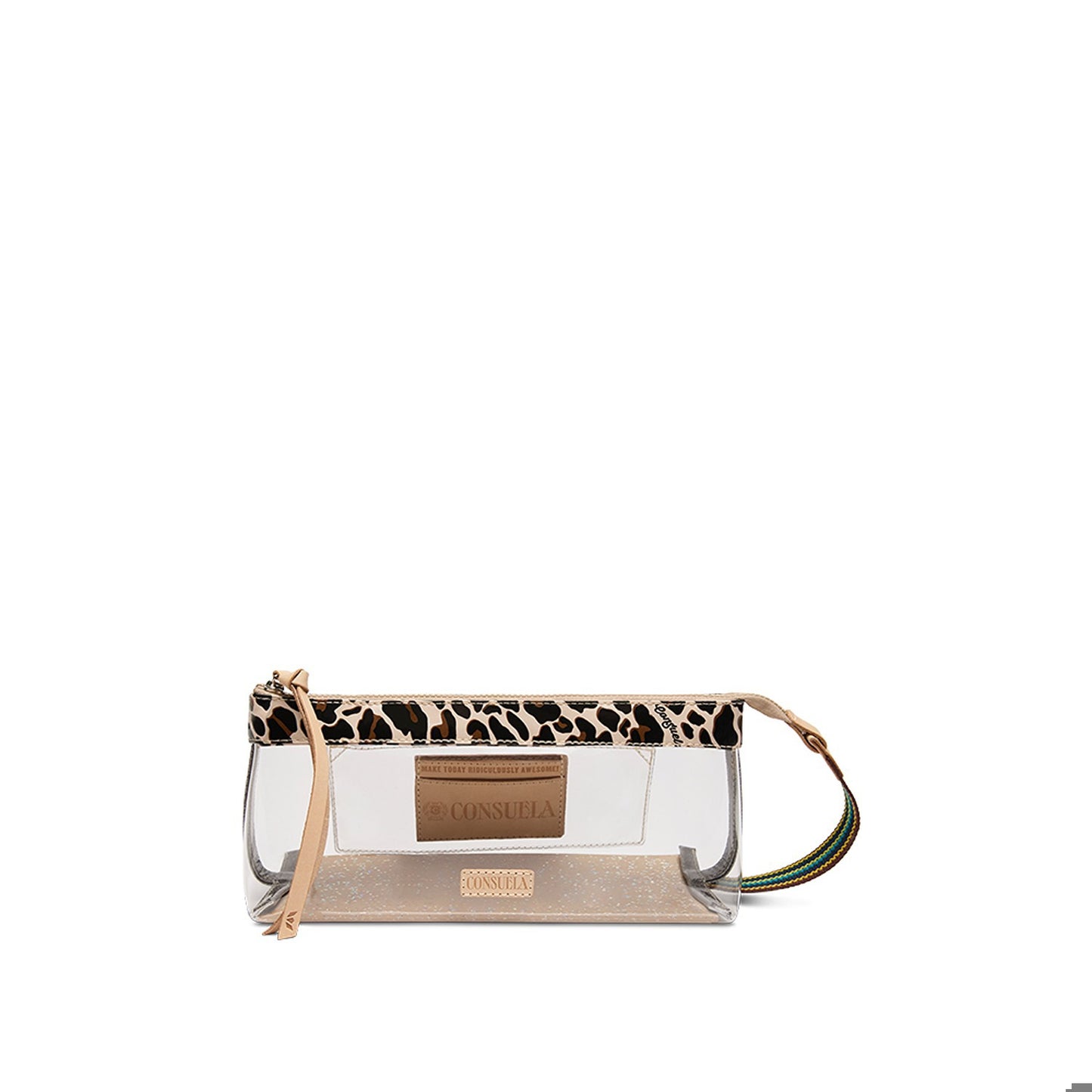 clear leopard consuela bag 