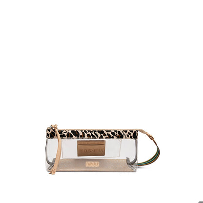 clear leopard consuela bag 