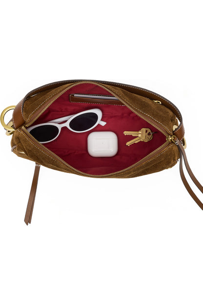 Hammitt DOXIE MED Cinnamon Suede / Antique Gold HAND BAG
