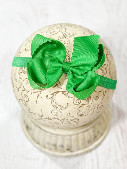 Bow Classic Scalloped - Headband - 4.5"