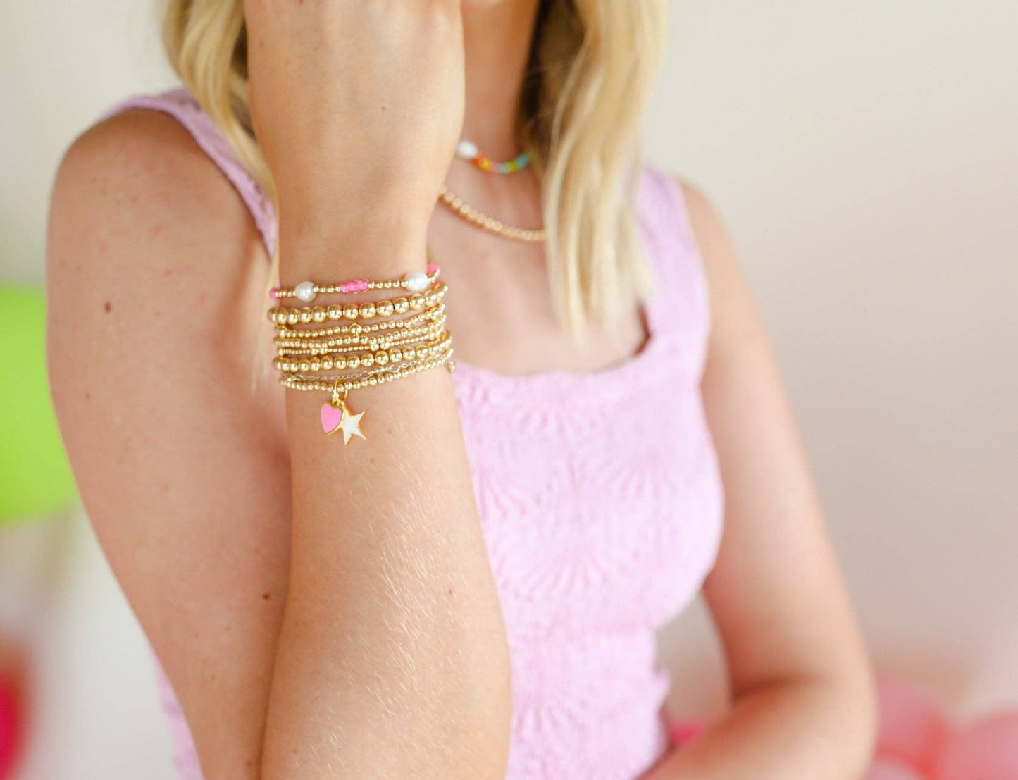Poppi Bracelet Hot Pink Pearl