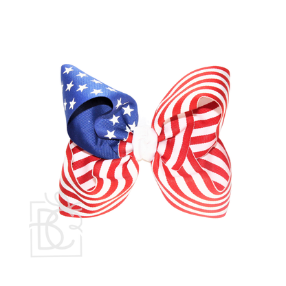 Hair Bow STARS AND STRIPES GROSGRAIN