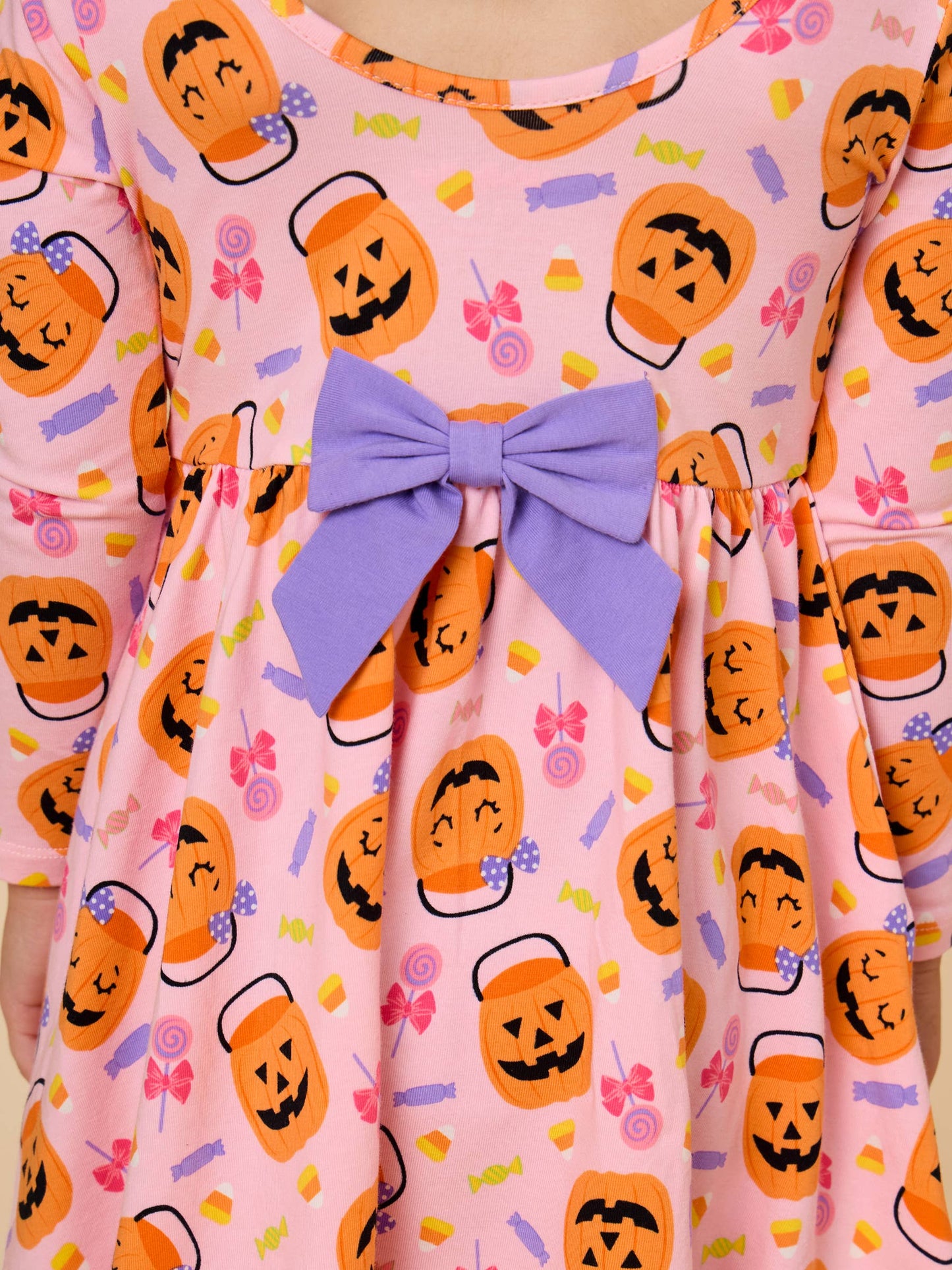 Dress Pumpkin Boo Crew Knit Long Sleeve Twirl Girls