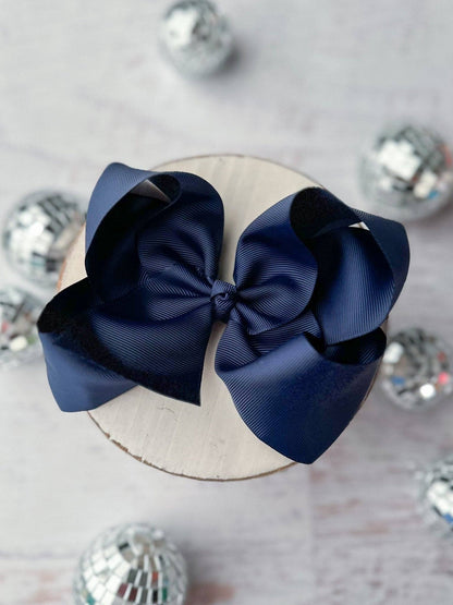 Hair Bow Oversize Grosgrain  Alligator Clip 5.5"