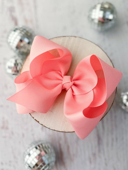 Hair Bow Oversize Grosgrain  Alligator Clip 5.5"