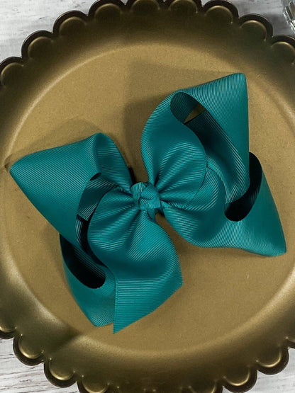 Hair Bow Oversize Grosgrain  Alligator Clip 5.5"