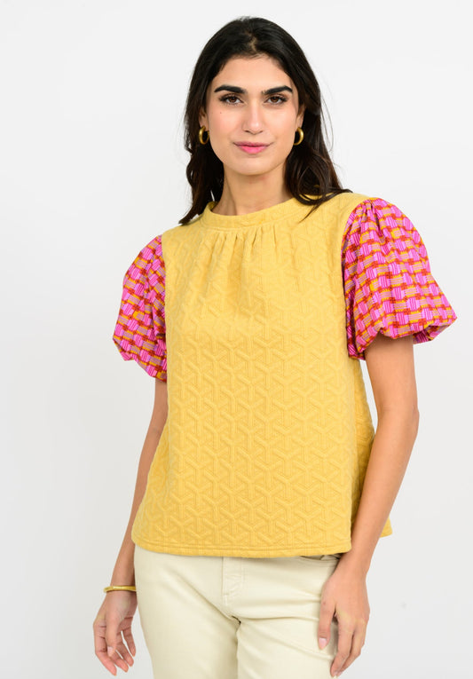 IJ TOP KNITTED PUFF SLEEVE