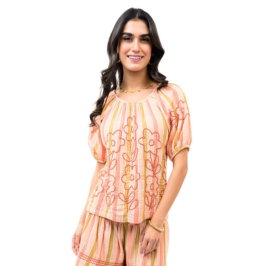 Ivy Jane TOP SCOOP NECK EMBROIDERED