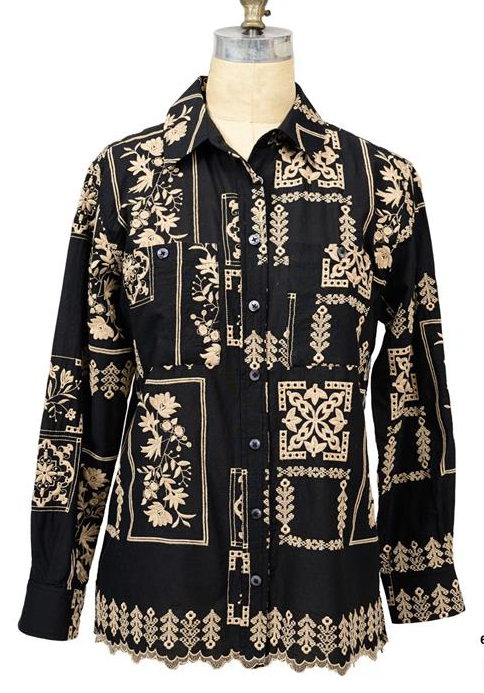 Ivy Jane Shirt Scarf Embroidered