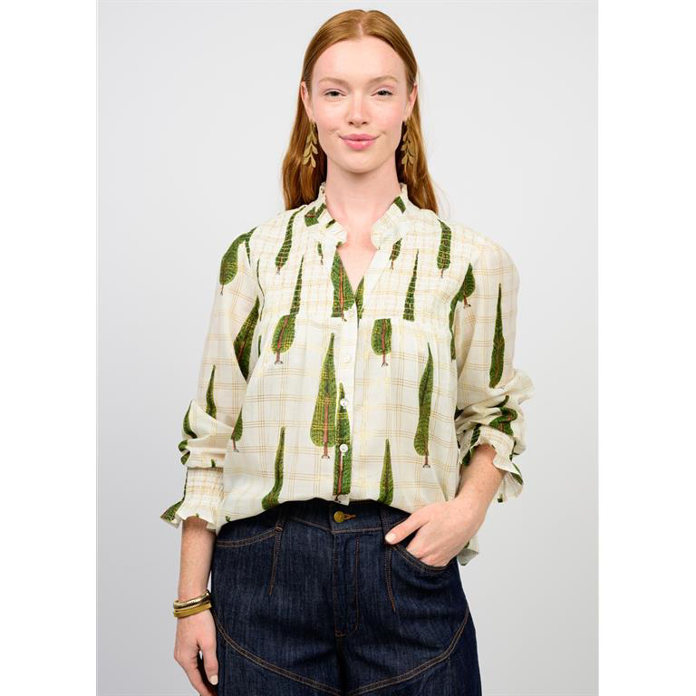 Ivy Jane TOP METALLIC PLAID TREE TOP