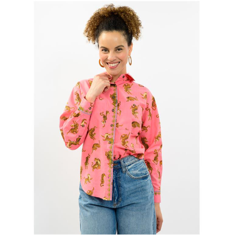 Ivy Jane TOP TIGER CAMP SHIRT CORAL