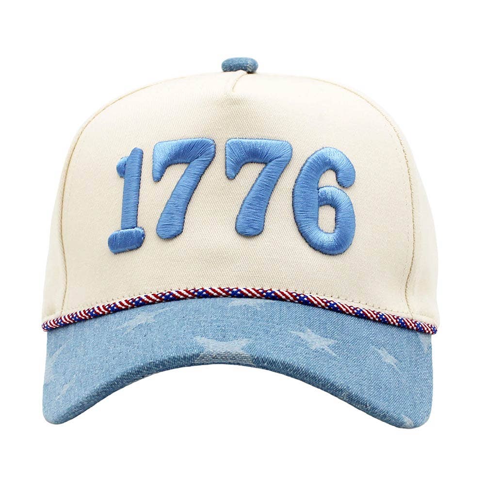 BB Cap 1776 American USA Patriotic Embroidered