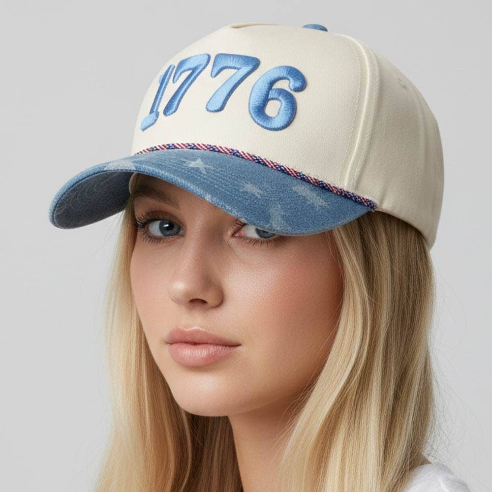 BB Cap 1776 American USA Patriotic Embroidered