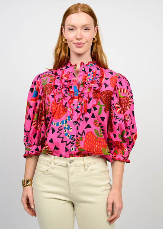 pink button down Ivy Jane top 