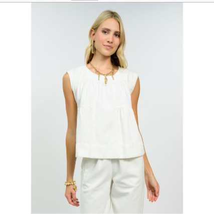 white sleeveless Ivy Jane top 