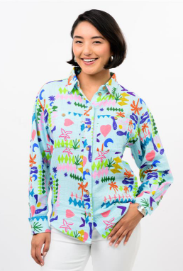 Ivy Jane TOP CAMP SHIRT LONG SLEEVE