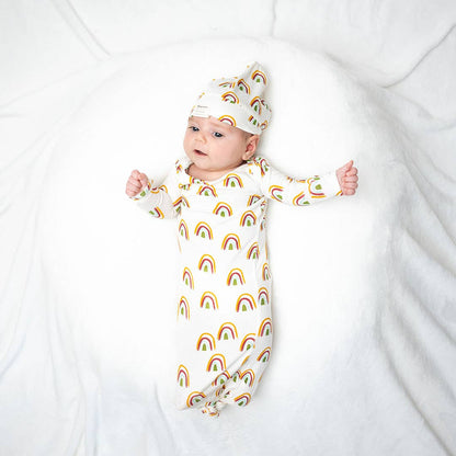 Gown Rainbow Baby Bamboo Knotted BabyNewborn Baby Gift Set