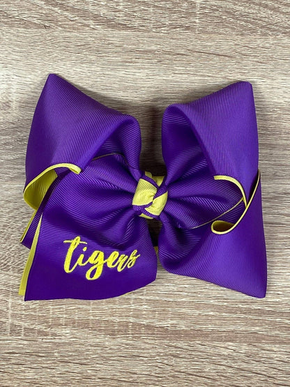 Hair Bow Double Layer School Spirit  Game Day Team