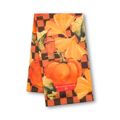 fall pumpkin tea towel 
