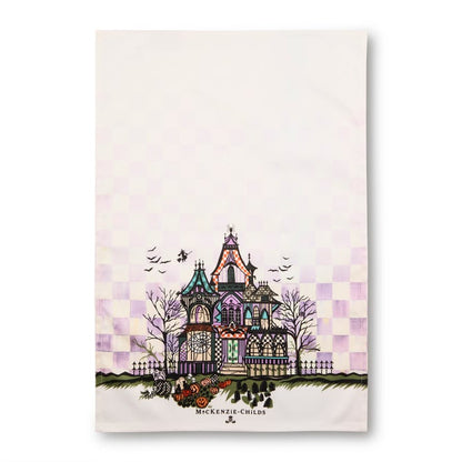 Mackenzie Childs Dish Towel Haunted House Printed