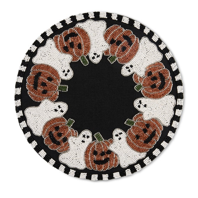 Mackenzie Childs Placemat Ghost and Jack O' Lantern