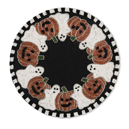 Mackenzie Childs Placemat Ghost and Jack O' Lantern
