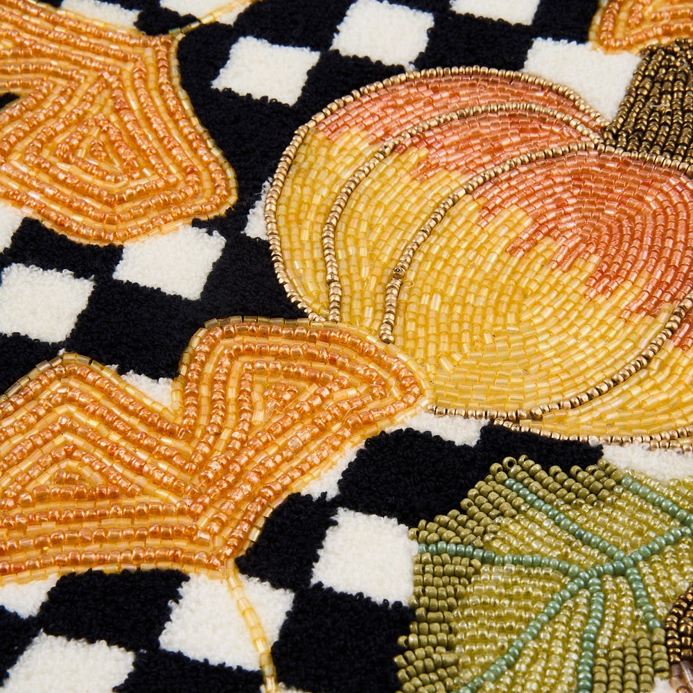 Mackenzie Childs Placemat Checked Pumpkin Harvest