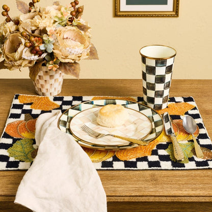 Mackenzie Childs Placemat Checked Pumpkin Harvest