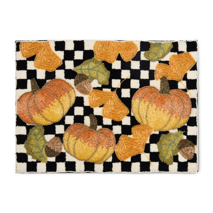 Mackenzie Childs Placemat Checked Pumpkin Harvest