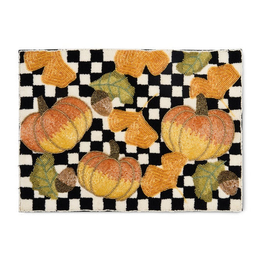 Mackenzie Childs Placemat Checked Pumpkin Harvest