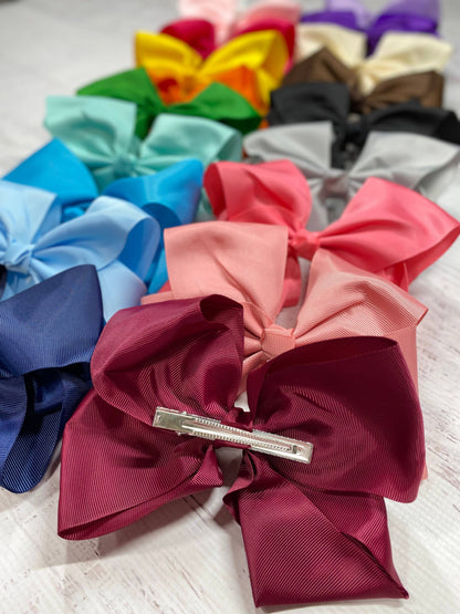 Hair Bow Texas Size Grosgrain Alligator Clip 6.5"