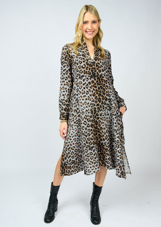 UF Dress Leopard Gauze Midi