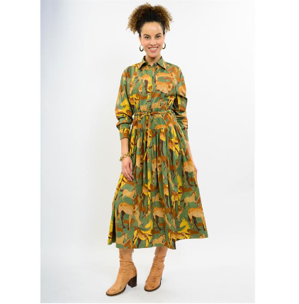 Uncle Frank Dress HORSE BUTTON DOWN MAXI