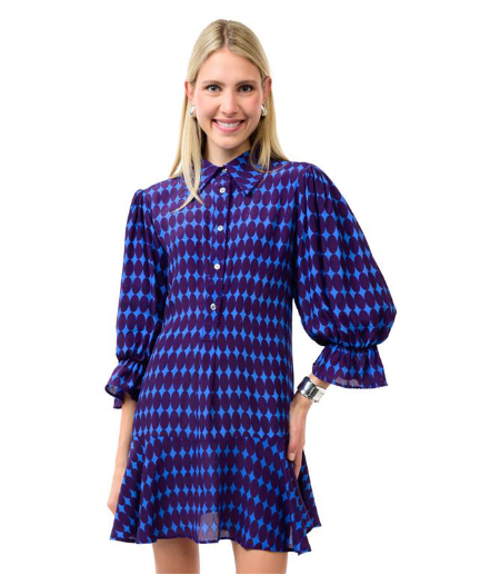 Uncle Frank DRESS SHIFT SWING HEM BLUE