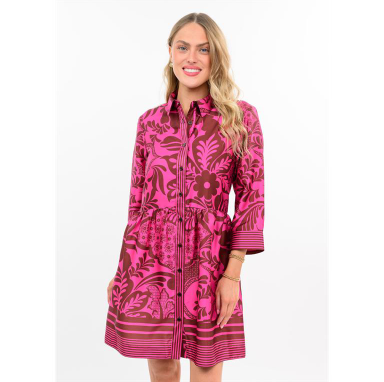 Uncle Frank DRESS BOARDER STRIPE MAGENTA
