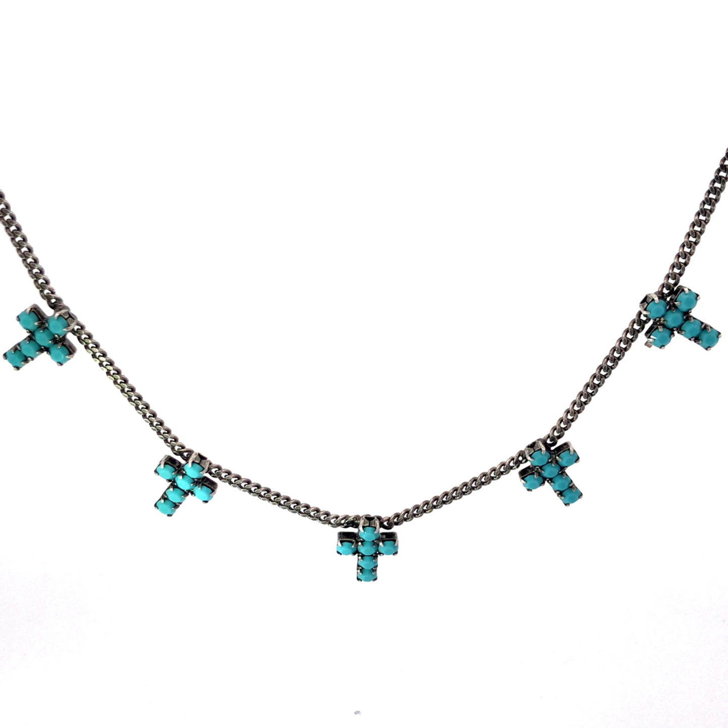 Multi Cross Necklace In Turquoise