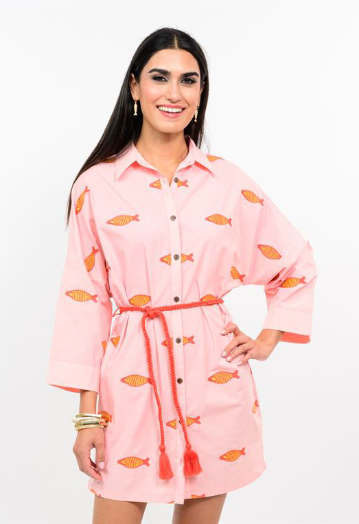 Uncle Frank DRESS EMBROIDERED FISH SHIRT