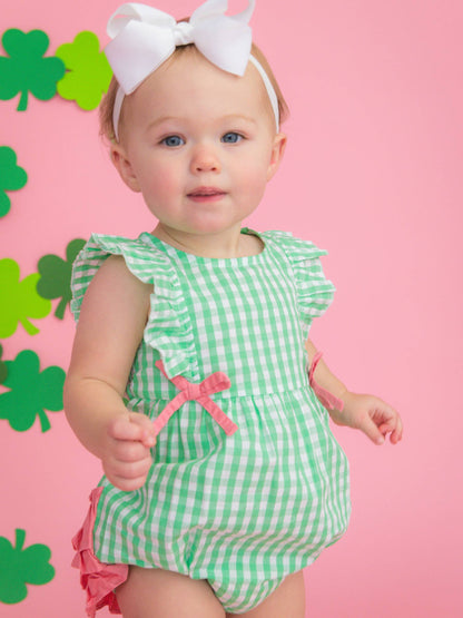 Romper Spring Bud Gingham Classic Ruffle Bubble Baby Girls