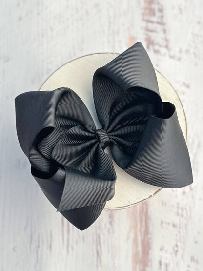 Hair Bow Clip 6.5" Texas Size Grosgrain