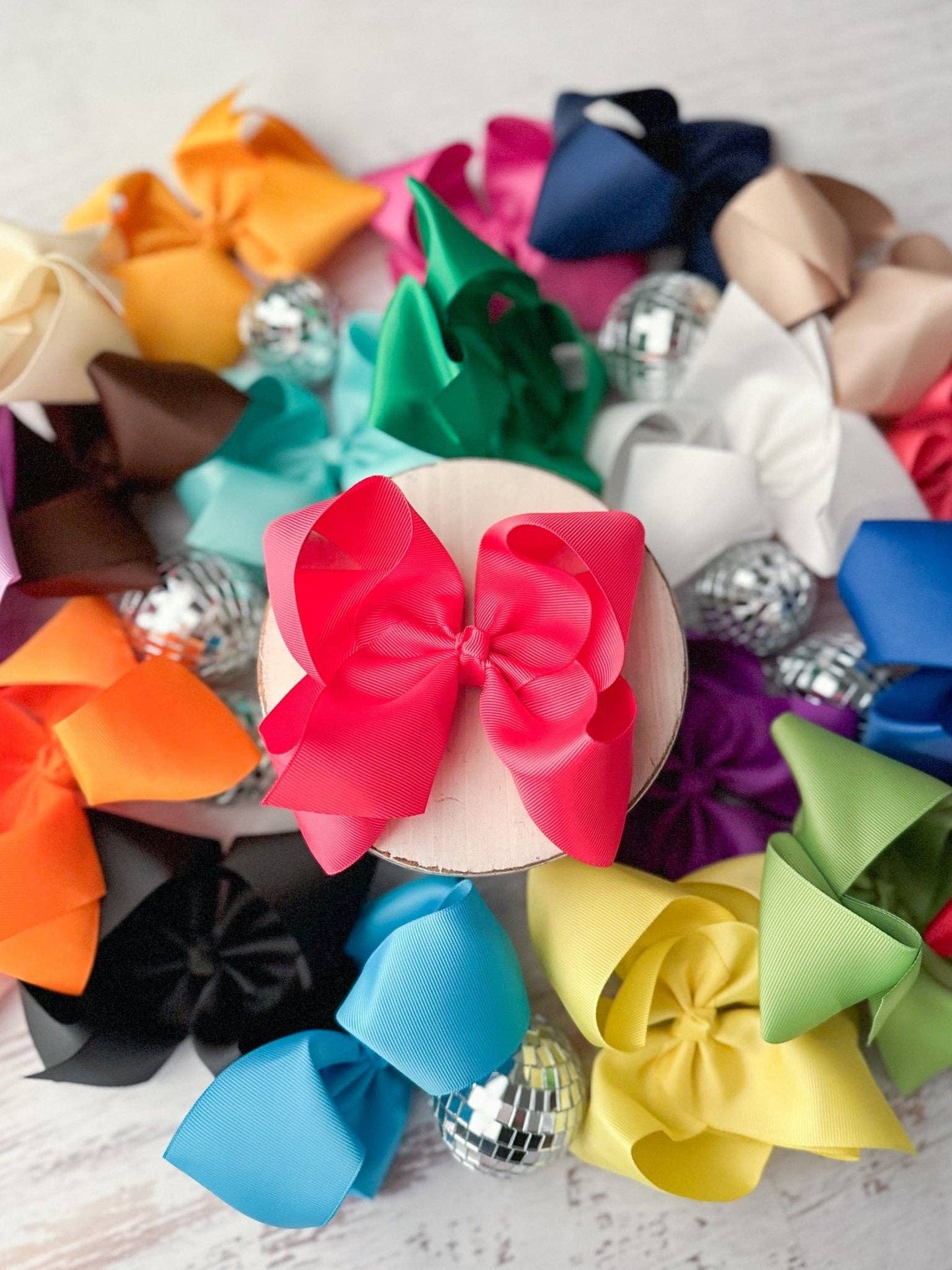 Hair Bow Oversize Grosgrain  Alligator Clip 5.5"