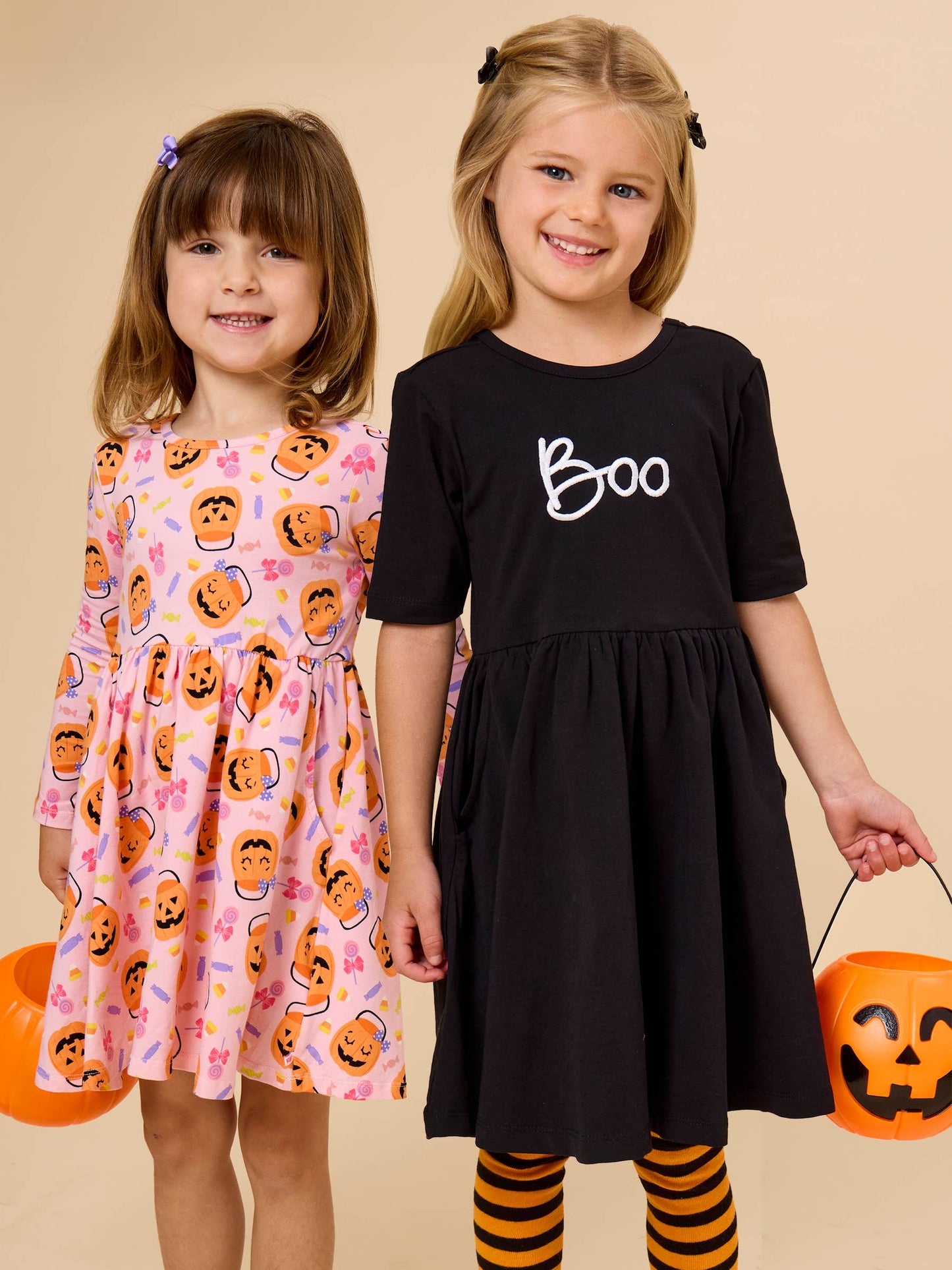 Dress Pumpkin Boo Crew Knit Long Sleeve Twirl Girls