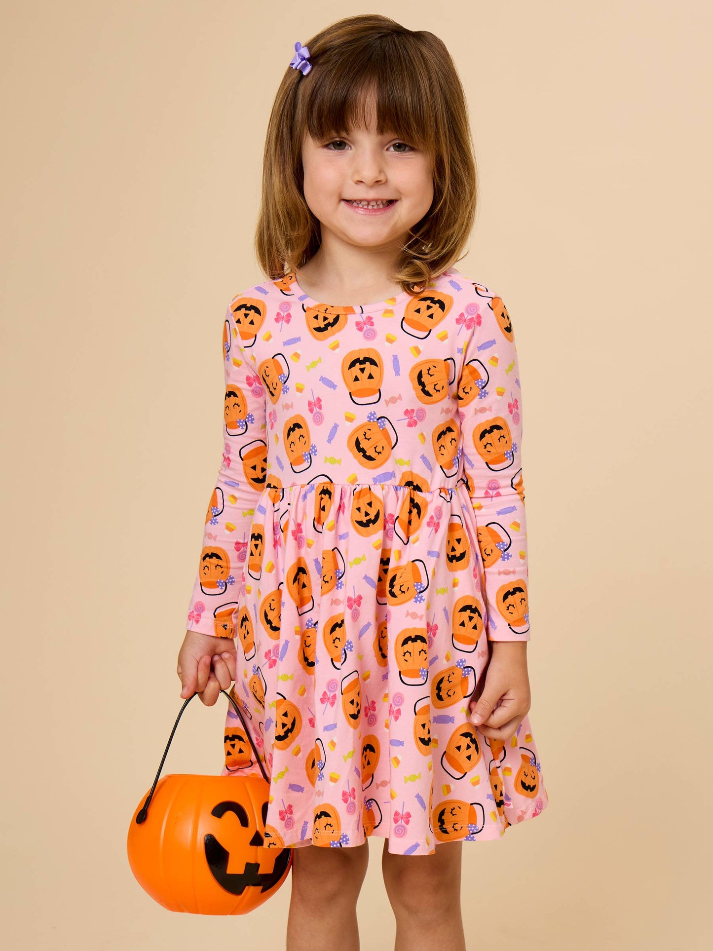Dress Pumpkin Boo Crew Knit Long Sleeve Twirl Girls