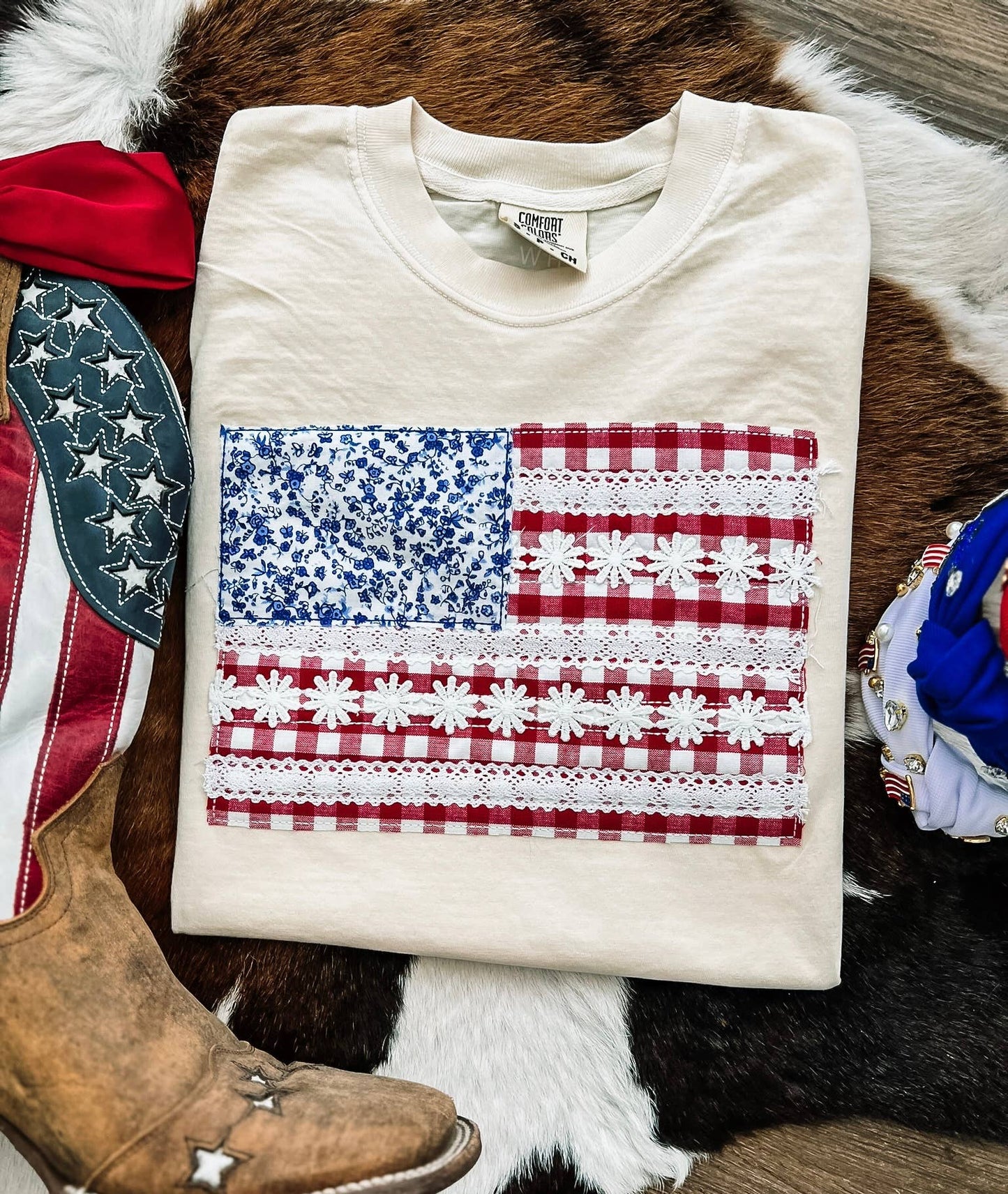 Tee American Flag Daisy