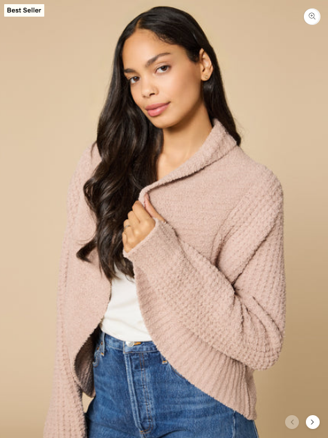 Cardigan Waffle Marshmallow Cocoon Coco
