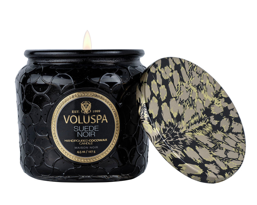 Suede Noir CANDLE 4.5OZ PETITE EMB JAR