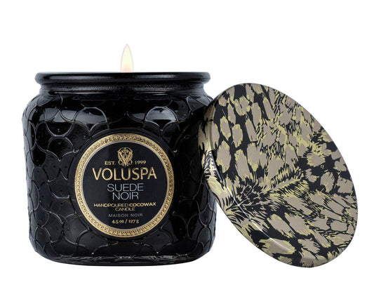 Suede Noir CANDLE 4.5OZ PETITE EMB JAR