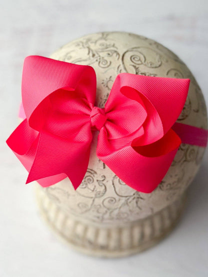 Hair Bow Classic Grosgrain - Satin Headband - 4.5"