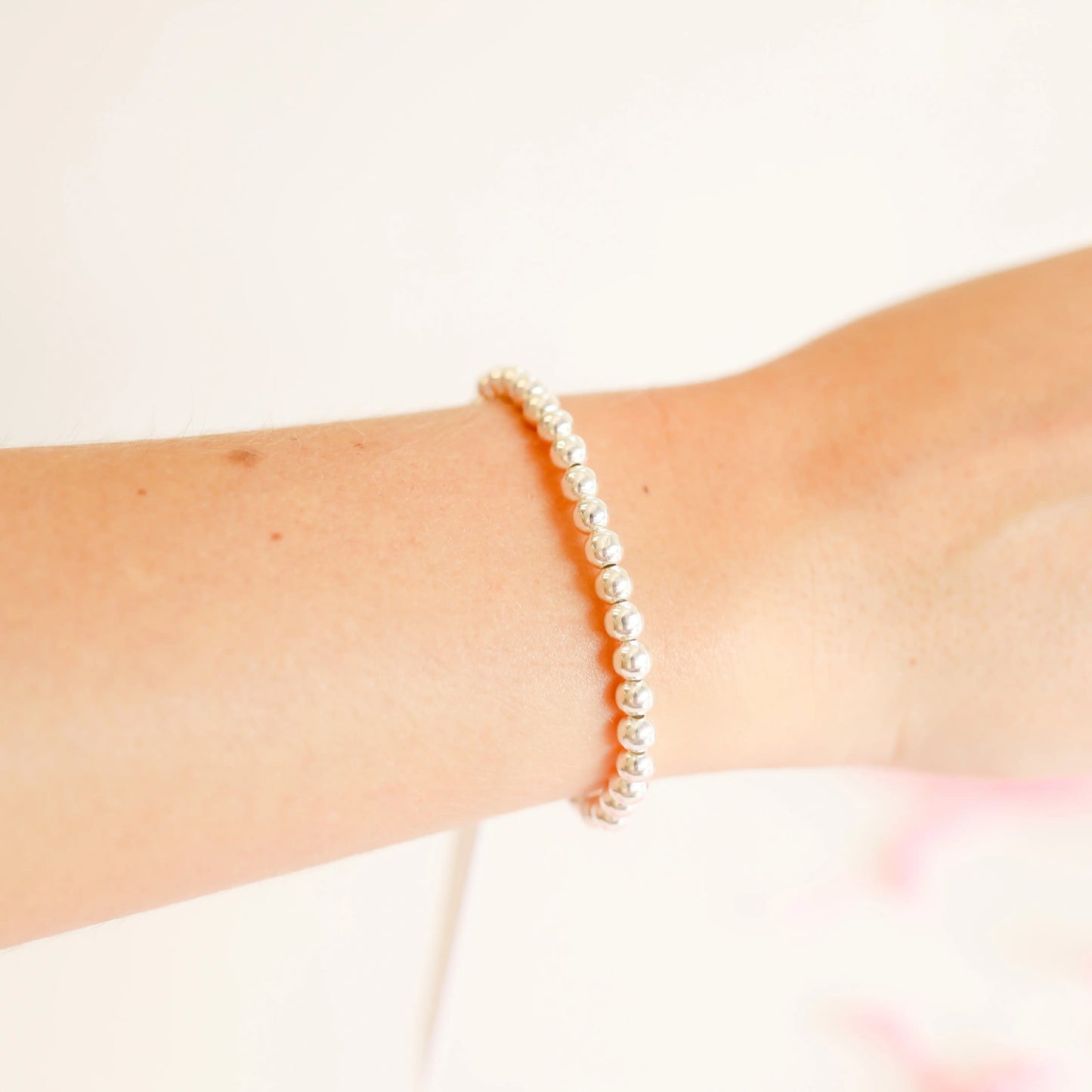 5MM Silver Beaded Bracelet