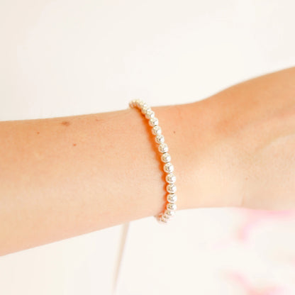 5MM Silver Beaded Bracelet